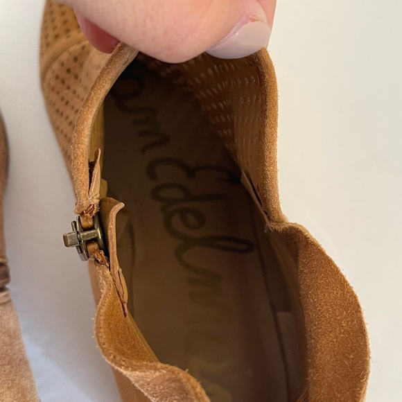 SAM EDELMAN WOMENS TAN PAMINA SUEDE LEATHER ANKLE BOOTIE SIZE  7.5 - Picture 9 of 9